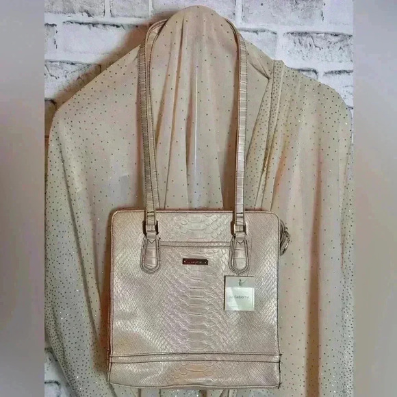 NWT Liz Claiborne Snakeskin Double‎ Handle Shoulder Bag excellent condition - Picture 1 of 9